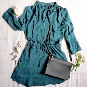 Aritzia Babaton Bennett Silk Dress (Green)